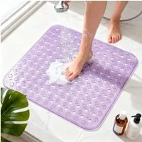 Forrlite Antirutschmatte Rutschfeste Duschmatte 53x53 cm, schimmelresistent & hautfreundlich, Duschmatte rutschfest, schimmelresistente Antirutschmatte Dusche Duscheinlage rutschfest mit Saugnäpfen 100% BPA-frei, maschinenwaschbar, für Dusche und Bad