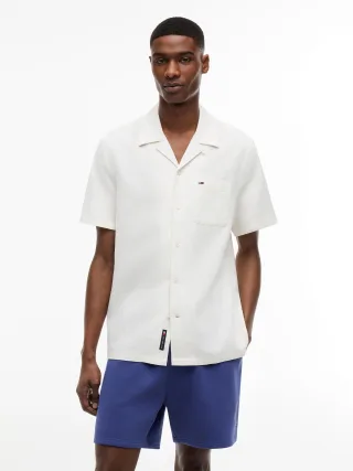 Tommy Jeans (PVH Group) - TJM REG LINEN BLEND CAMP SS EXT Ecru - Gr. - S