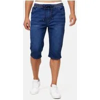 Indicode Jeansshorts Herren Vasile Jeans Shorts Herrenshorts im Used-Look mit Kordelzug am Bund