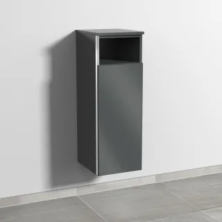 Sanipa 3way Mittelschrank mit 1 Tür und 1 offenem Fach, Anthrazit-Glanz, BS13179 BS13179
