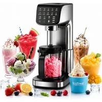 IcyTreat Eismaschine 12-in-1 Eismaschine aus Edelstahl, 500W, 568ml, inkl. 3 Behälter