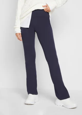 bonprix Leggings "Baumwoll-Leggings, Flared Leg" aus Baumwolle, mit elastischem Bund, Skinny Fit, unifarben