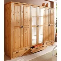 OTTO home Kleiderschrank Madrid (3 Breiten: 90/164/245 cm H/T ca.190/59 cm) aus massiver Kiefer, in 3 Breiten mit Spiegeltüren