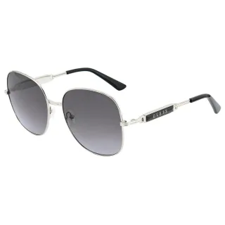Guess – Sonnenbrille mit glänzendem Rahmen aus hellem Nickeltin-Metall und getönten Gläsern