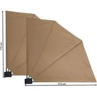 Quick Star Sichtschutzfächer mit Easy Mount Wandplatte, Blickdicht und Wetterfest (2-St., 2 Stück) Separate Wandplatte