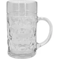 HAC24 Bierkrug Maßkrug Klassischer Bierkrug mit stabilem Henkel Bierglas, 1-tlg., Glas, 1 Liter, Aus robustem Glas