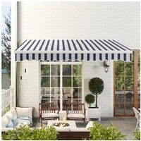Outsunny Markise Outdoor manuelle Balkonmarkise, 3,95m mit Handkurbe (Gelenkarmmarkise, 1-St., Fenstermarkise) für Garten, Balkon, Blau