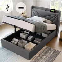 TavilaEcon Boxspringbett Einzelbett mit Stauraum und USB Typ C Ladefunktion