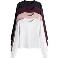 The Set Langarmshirt The Set Cropped Fit Langarmshirts, 4-Pack (4-tlg)