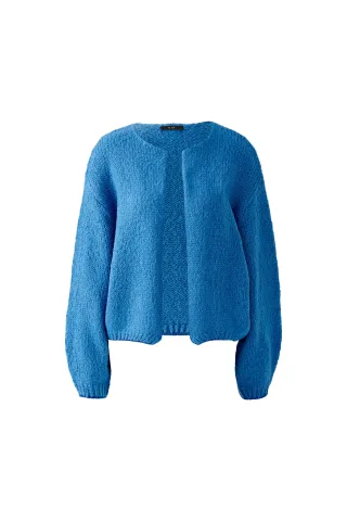 Oui - Strickjacke mit Wolle und Mohair radiant blue - Gr. - 42