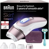 Braun IPL-Haarentferner Braun Smart IPL Skin i·expert PL7431, Tasche, Venus-Rasierer, 4 Aufsätze, kostenlose App, Laser-Haarentfernung für zu Hause, Dauerhafte Haarreduzierung
