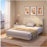 Bealife Polsterbett Einzel- & Doppelbett, Bettgestell mit Kopfteil, Lichtleiste (2 Modelle (140x200, 160x200)