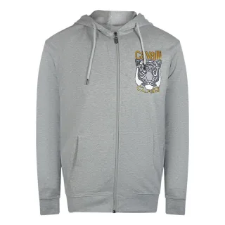Cavalli Class - Grauer Kapuzenpullover Mit Reißverschluss Und Tiger-grafiklogo