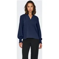 ONLY Blusenshirt ONLMETTE V-NECK LS SMOCK TOP NOOS WVN Kunstfaser, regular fit