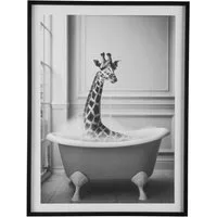 Creativ home Bild mit Rahmen Leinwandbild Giraffe in Badewanne, (1 St), mit Rahmen