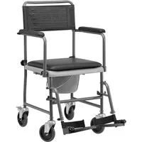 Dietz Group Toiletten-Rollstuhl TSU-2 für Senioren und eingeschränkte Personen Made in Germany, Vielseitige Einsatzmöglichkeiten, PVC-gepolstert, Mit Eimer, Fahrbar
