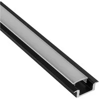 tktrading24 LED-Stripe-Profil A25 LED Profil Schwarz mit Abdeckung - Premium Einbauprofil