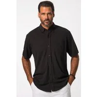 JP1880 Kurzarmhemd Piqué-Hemd FLEXNAMIC® Halbarm Buttondown-Kragen