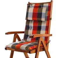 Beautissu Hochlehnerauflage Premium Hochlehner Auflage Kopfpolster Sun Sun-HL, 120x50cm, Beige, Mit Kopfpolster, rutschfest & robust – Befestigungsbänder, UV 5