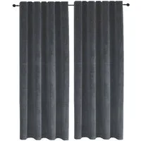 Haus und Deko Gardine Vorhang 2er Set Kräuselband Verdunkelung 140x245 cm Samt blickdicht (2 St), Kräuselband, Polyester