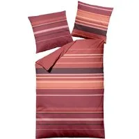 Dormisette Wendebettwäsche Biber Bettwäsche RED STRIPES - MADE in GERMANY kuschelig warm, Biber, 2 teilig
