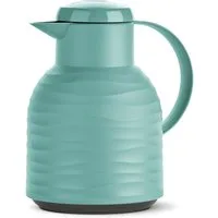 Emsa Isolierkanne Samba Wave, 1 l, Made in Germany, 12h warm/24h kalt, Quick-Press-Deckel, Glaskolben
