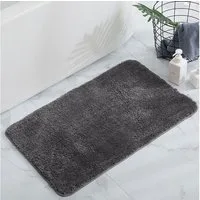 HELLSER Badematte MIRA - Badezimmerteppich rutschfest & waschbar - Mikrofaser, rutschhemmend beschichtet, fußbodenheizungsgeeignet, schnell trocknend, Polyester