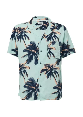 s.Oliver Red Label - Resort Fit: Kurzarmhemd aus Viskosemix blau - Gr. - L