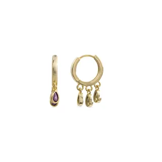 Luxenter Amethyst-Zirkonia-Ohrringe aus 18k Gelbgold - Atzul
