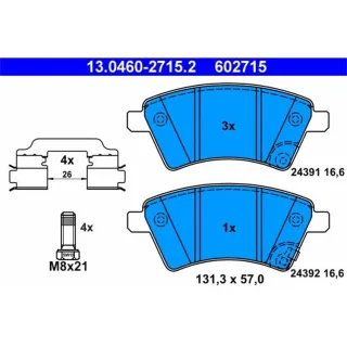 ATE Bremsbel?ge vorne Fiat Sedici Suzuki Sx4