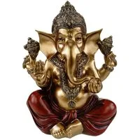 Kremers Schatzkiste Dekofigur Dekofigur Ganesha sitzend 27 cm - Figur Deko Skulptur Statue Buddha