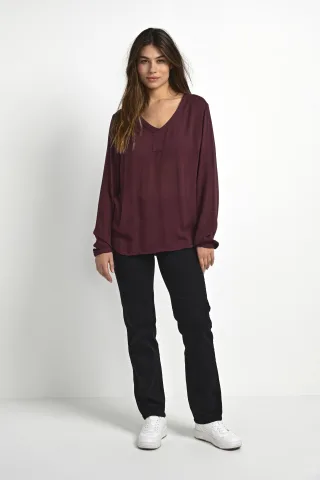Langarm-Bluse Regular fit Dark Jewel purple