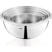 GEFU Rührschüssel Edelstahlschüssel-Set, 5-teilig Schüssel-Set, Edelstahl, (Set, 5-tlg), stapelbar, praktischer Schüttrand für tropffreies Ausgießen