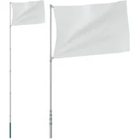 vidaXL Flagge Teleskop-Fahnenmast Silbern 5,5 m Aluminium