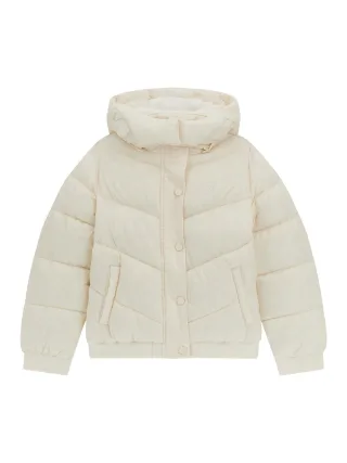 Guess Kids - PADDED HOODED LS JACKET LOGO BEIGE - Gr. - 12