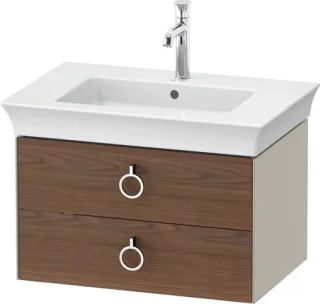 Duravit White Tulip Waschtischunterbau wandhängend Amerikanischer Nussbaum & Taupe Matt & Seidenmatt WT435107760