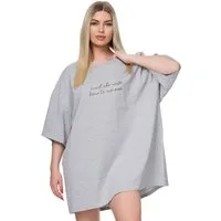 Worldclassca T-Shirt Worldclassca Oversized Print SHE WILL T-Shirt lang Sommer Oberteil