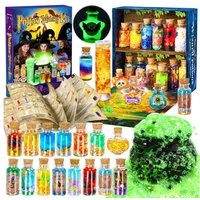Wootoy Kreativset Zaubertrank-Experimentierkasten für Kinder Lernspielzeug Bastelset, (Zubehör mit Zauberflaschen Hexenkessel Zauberstab und Feenstaub, 1-tlg., mit faszinierenden Reaktionen wie Blubbern Schichten Leuchteffekten), für Partys Bastelpro