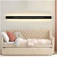 Nettlife LED Wandleuchte LED Wandleuchte 100cm Schwarz warmweiß schlanke, LED fest integriert, Warmweiß, für Treppenhaus Schlafzimmer Flur Wohnzimmer Kinderzimmer