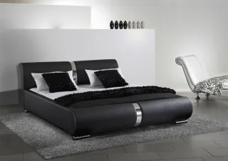 OUTLET Polsterbett Bett Doppelbett Tagesbett DAKAR 160x200 cm Schwarz