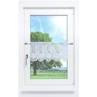 Plauener Spitze® Scheibengardine Blumenspiel (1 St), transparent, HxB 30x48.6cm