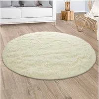 Paco Home Hochflor-Teppich Silky 591, rund, Höhe: 37 mm, Uni Farben, besonders weich und kuschelig