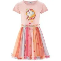 happy girls Jerseykleid mit Tüllrock und süßer Einhornstickerei