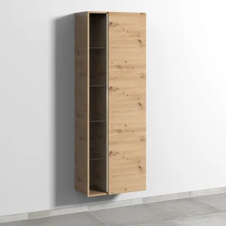 Sanipa 3way Stauraumschrank mit 1 Tür und offenen Fächern, Eiche Natural-Touch BR18185