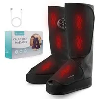 ASPRIA Fußmassagegerät 2-in-1-Waden-Fuß-Massagegerät mit Luftkompression, Vibration und Wärmetherapie, für geschwollene Beine
