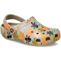 Crocs Classic Retro Summer Clog Clog Sommerschuh, Gartenschuh, Urlaubsschuh mit Blütendruck