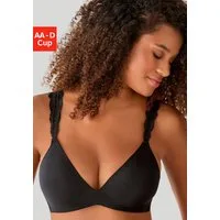 LASCANA Push-up-BH ohne Bügel, mit Spitzenträgern, bequemer BH, T-Shirt-BH, Racerback BH