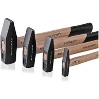 STAHLWERK Hammer Schlosserhammer Set 100g 300g 500g 1000g geschmiedeter Stahl Hickory (Set, 4-St., Set), vibrationsdämpfender Griff aus Hickory-Holz
