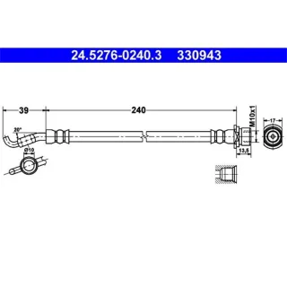 ATE Bremsschlauch hinten Toyota Avensis T25