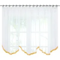 Joyswahl Scheibengardine Bogenstore (1 St), Kräuselband, transparent, Voile mit Satinband